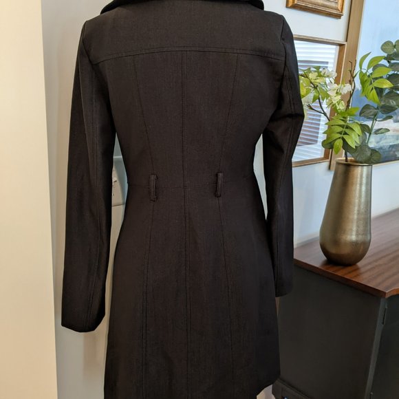 Tahari dark denim trench coat - Small - Picture 7 of 8